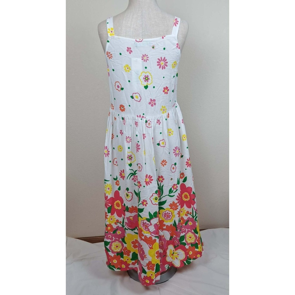 Mister Zimi Sophie Floral Print Midi Summer Dress White Meadow Size 10 Easter - Picture 3 of 10